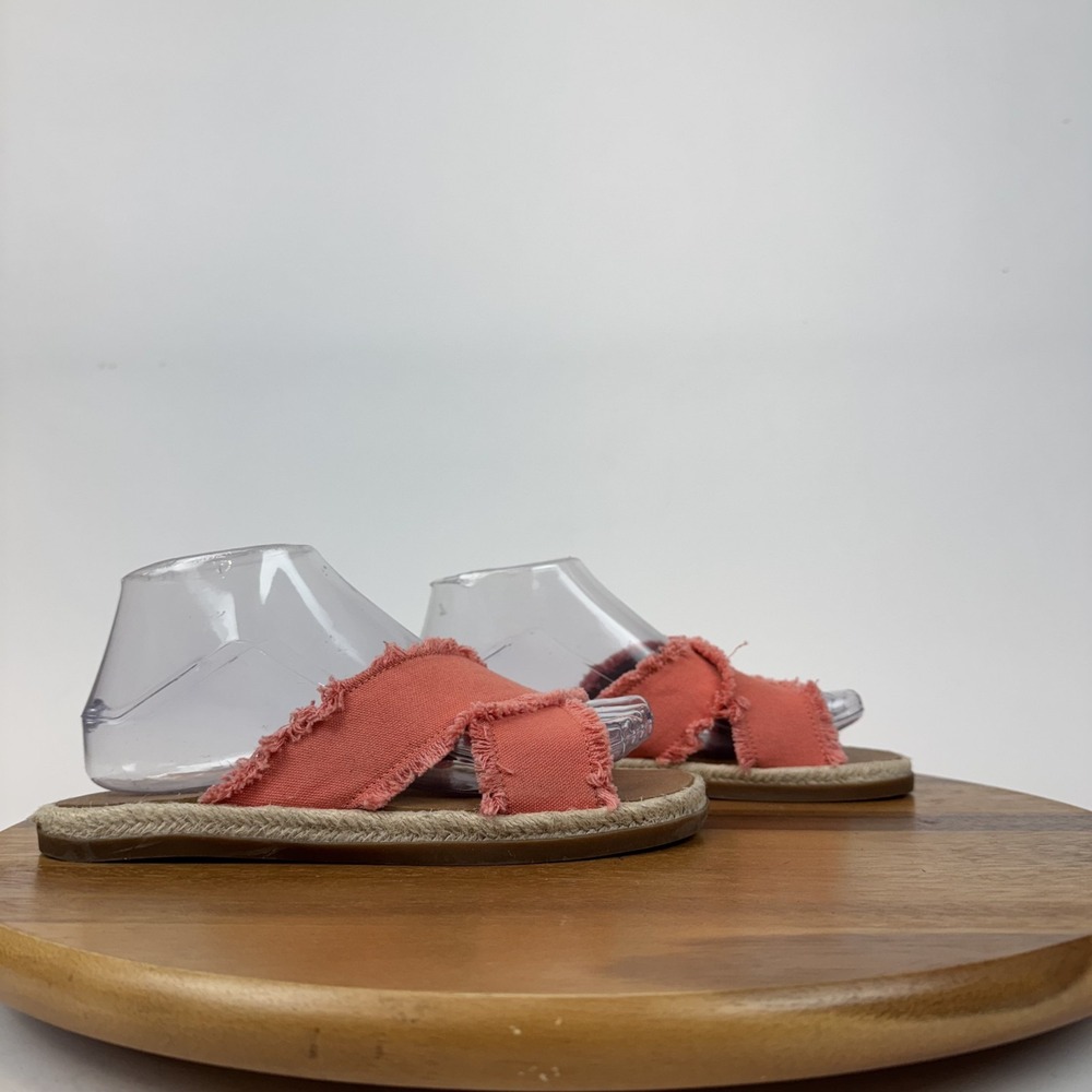 New Womens Caslon Paxton Orange Crisscross Strappy Slide Sandals Size 5.5 M NWOB